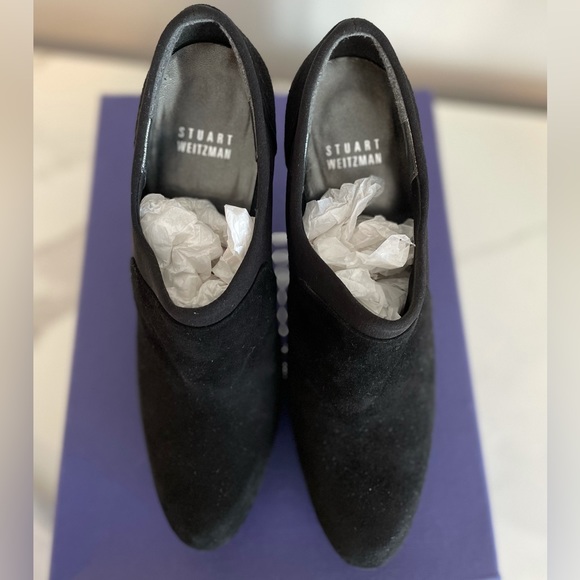Stuart Weitzman Black Suede Upkeep Platform Ankle Boot 7 - Picture 7 of 9